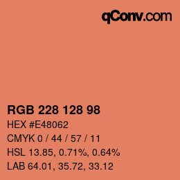 カラーコード: RGB 228 128 98 | qconv.com