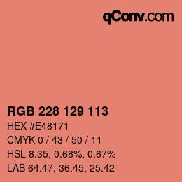 Color code: RGB 228 129 113 | qconv.com