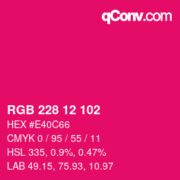 Color code: RGB 228 12 102 | qconv.com