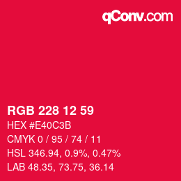カラーコード: RGB 228 12 59 | qconv.com