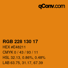 Farbcode: RGB 228 130 17 | qconv.com