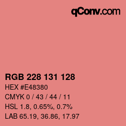 カラーコード: RGB 228 131 128 | qconv.com