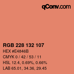 Color code: RGB 228 132 107 | qconv.com