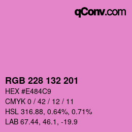 Color code: RGB 228 132 201 | qconv.com