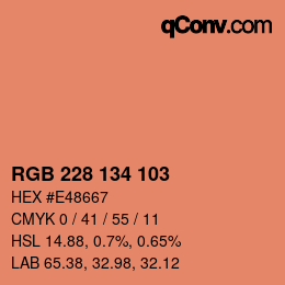 Color code: RGB 228 134 103 | qconv.com
