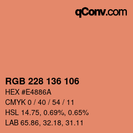 Color code: RGB 228 136 106 | qconv.com