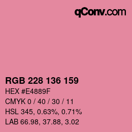 Color code: RGB 228 136 159 | qconv.com