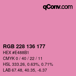 Color code: RGB 228 136 177 | qconv.com