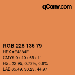 カラーコード: RGB 228 136 79 | qconv.com