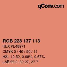 Color code: RGB 228 137 113 | qconv.com
