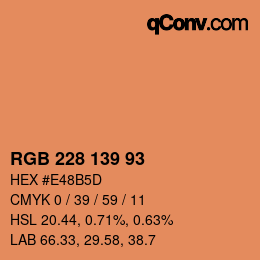 Código de color: RGB 228 139 93 | qconv.com