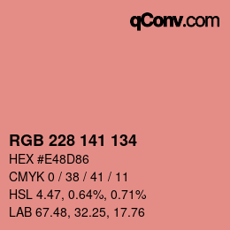 Color code: RGB 228 141 134 | qconv.com