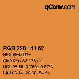 颜色代码: RGB 228 141 62 | qconv.com