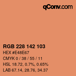 カラーコード: RGB 228 142 103 | qconv.com