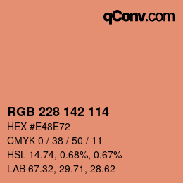 Color code: RGB 228 142 114 | qconv.com