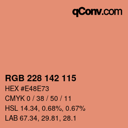 颜色代码: RGB 228 142 115 | qconv.com