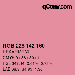 Color code: RGB 228 142 160 | qconv.com