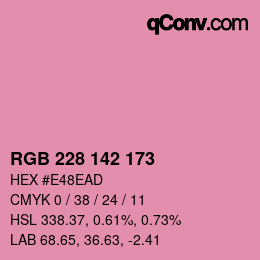 Color code: RGB 228 142 173 | qconv.com