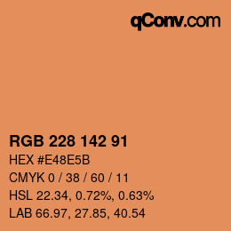 Color code: RGB 228 142 91 | qconv.com