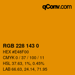 カラーコード: RGB 228 143 0 | qconv.com