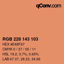 Color code: RGB 228 143 103 | qconv.com