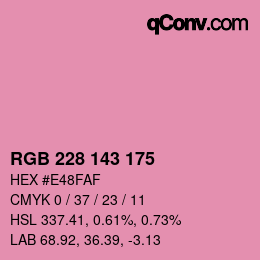 カラーコード: RGB 228 143 175 | qconv.com
