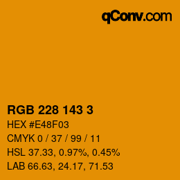 颜色代码: RGB 228 143 3 | qconv.com