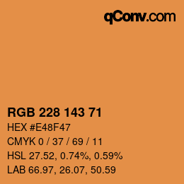 Farbcode: RGB 228 143 71 | qconv.com