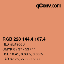 カラーコード: RGB 228 144.4 107.4 | qconv.com