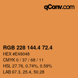 カラーコード: RGB 228 144.4 72.4 | qconv.com