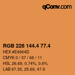 カラーコード: RGB 228 144.4 77.4 | qconv.com