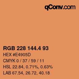 カラーコード: RGB 228 144.4 93 | qconv.com