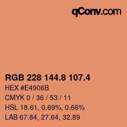 カラーコード: RGB 228 144.8 107.4 | qconv.com