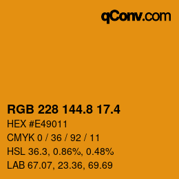 カラーコード: RGB 228 144.8 17.4 | qconv.com