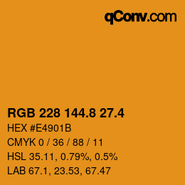 カラーコード: RGB 228 144.8 27.4 | qconv.com