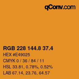 カラーコード: RGB 228 144.8 37.4 | qconv.com