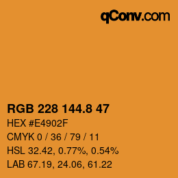 カラーコード: RGB 228 144.8 47 | qconv.com
