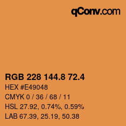 カラーコード: RGB 228 144.8 72.4 | qconv.com