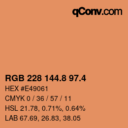 カラーコード: RGB 228 144.8 97.4 | qconv.com