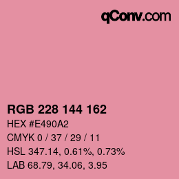 Color code: RGB 228 144 162 | qconv.com