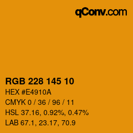 Color code: RGB 228 145 10 | qconv.com