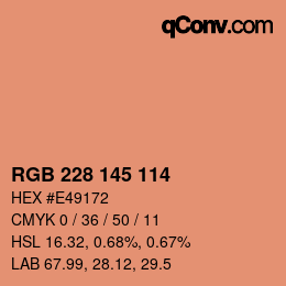 Color code: RGB 228 145 114 | qconv.com