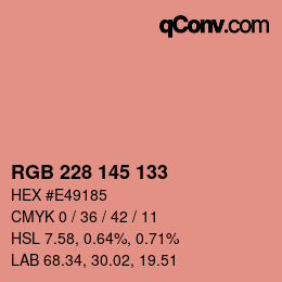 Color code: RGB 228 145 133 | qconv.com