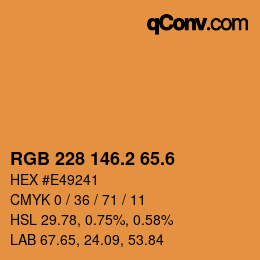 カラーコード: RGB 228 146.2 65.6 | qconv.com