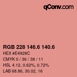 カラーコード: RGB 228 146.6 140.6 | qconv.com