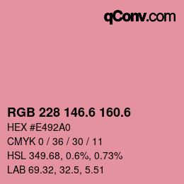 カラーコード: RGB 228 146.6 160.6 | qconv.com