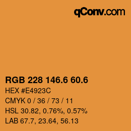 カラーコード: RGB 228 146.6 60.6 | qconv.com