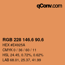 カラーコード: RGB 228 146.6 90.6 | qconv.com