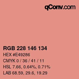 Color code: RGB 228 146 134 | qconv.com
