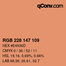 Color code: RGB 228 147 109 | qconv.com